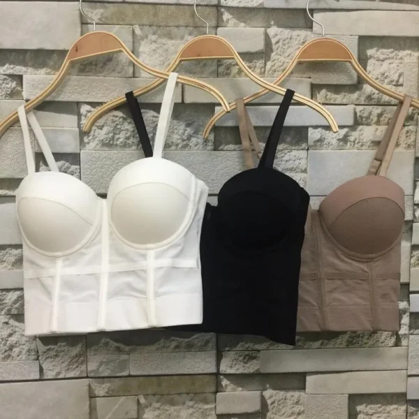 Sexy Black Transparent Bra Mesh Push Up Bralet Women's Tube Top Corset Bustier Bra Club Party Crop Top Lingerie Plus Size - Image 2