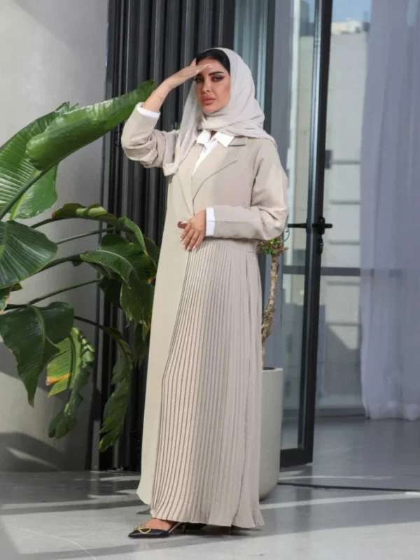 Eid Muslim Party Abaya for Women Ramadan Cardigan Pleated Long Dress Morocco Kaftan Vestidos Largos Dubai Robe Jalabiya 2024 - Image 4