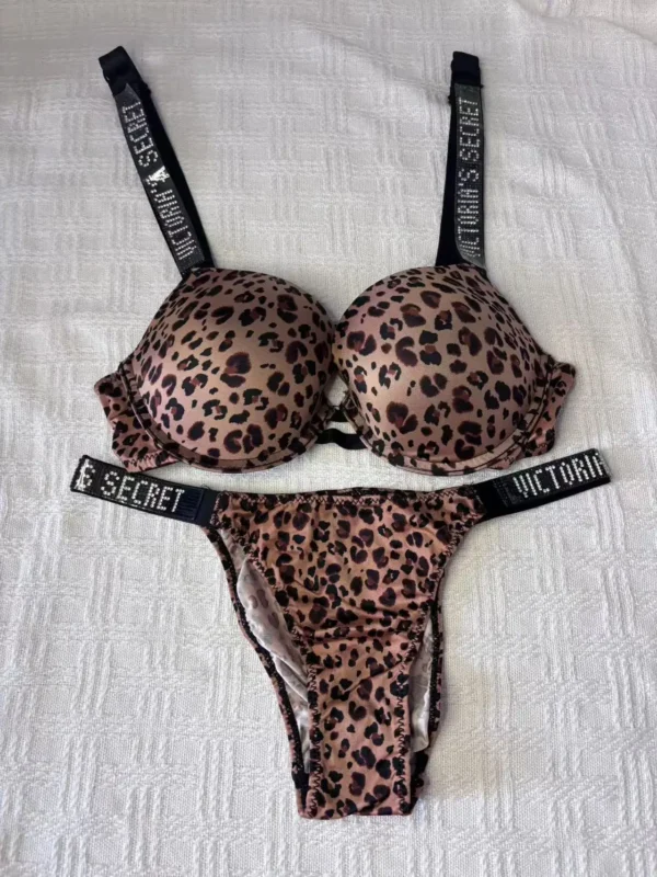 Victoria's Secret Women's Lingerie Set 2 Push up bras and panties Summer Lace Rhinestone design lingerie bras - Image 2