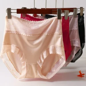 Plus Size Satin Panties Women's New Sexy High Quality Satin Transparent Mesh Women Underwear No Trace Big Briefs Large Sizes