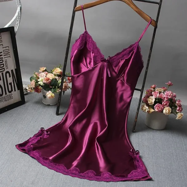 Sexy Lace Patchwork Camisola Lingerie Nighty Wedding Dress Sleep Wear Nightdress Clothes Women's Nightgowns Sexy Nightwear - Image 2