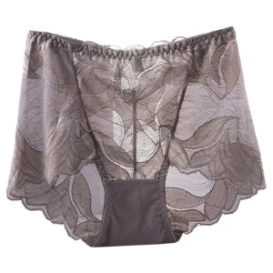 Lace High Waist Underwear Women Cotton Crotch Breathable Panties Hollow Sexy Lingеrie Embroidered Briefs Transparent Underpants