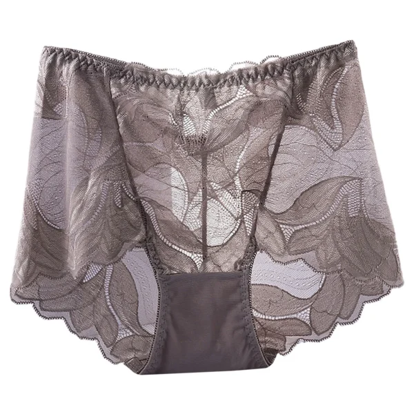 Lace High Waist Underwear Women Cotton Crotch Breathable Panties Hollow Sexy Lingеrie Embroidered Briefs Transparent Underpants
