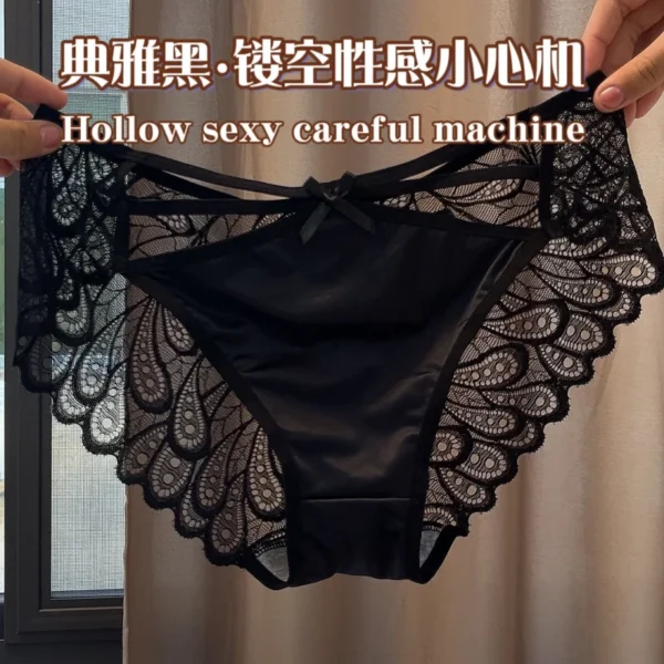 Plus Size Panties Women Lace Sheer Underwear Satin Breathable Comfort for Big Size 100KG with Size Chart - Image 2