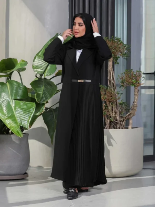 Eid Muslim Party Abaya for Women Ramadan Cardigan Pleated Long Dress Morocco Kaftan Vestidos Largos Dubai Robe Jalabiya 2024 - Image 2