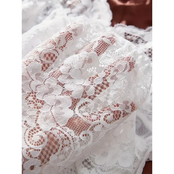 Transparent White Tulle Nightgown Halter Homewear Woman Pajama Set With Panties Plus Size Curve Dress Hot Adult Lingerie Pajamas - Image 3