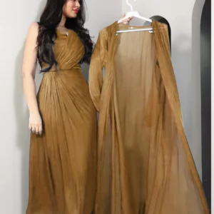 Morocco Party Dress Women Abaya 2 Piece Set Silky Satin Dubai Muslim Dresses Eid Caftan Evening Long Robe Vestidos Abayas Robe
