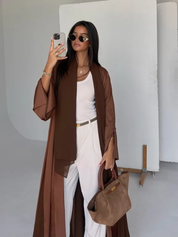 Muslim Open Abaya Women Modest Dresses Arab Cardigan Long Robe Morocco Dubai Abayas Kaftan Islam Eid Ramadan Jalabiya Vestidos - Image 4