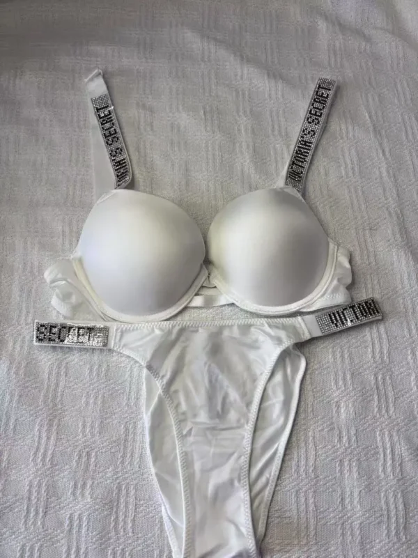 Victoria's Secret Women's Lingerie Set 2 Push up bras and panties Summer Lace Rhinestone design lingerie bras
