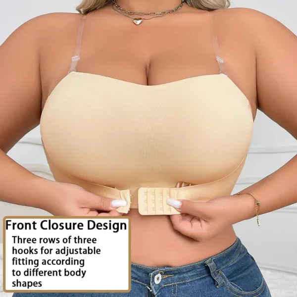 Sexy Push Up Bra For Women Front Closur Plus Size Wireless Padded Lingeries Breathable Anti-slip Brassiere Removable Strap Bras - Image 6