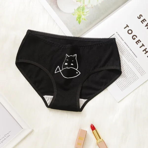 5Pcs/set Cotton Underwear Cute Cartoon Cat Panties for Woman Girl Soft Pantys Plus Size Breathable Briefs Female Sexy Lingerie - Image 3
