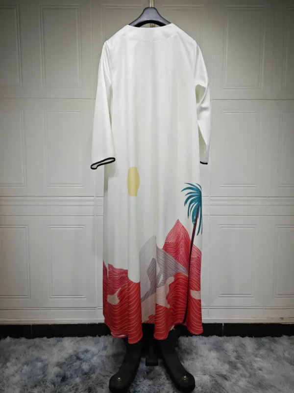 Eid Muslim Party Abaya for Women Ramadan Cardigan Print Casual Long Dress Morocco Kaftan Vestidos Largo Dubai Robe Jalabiya 2024 - Image 6