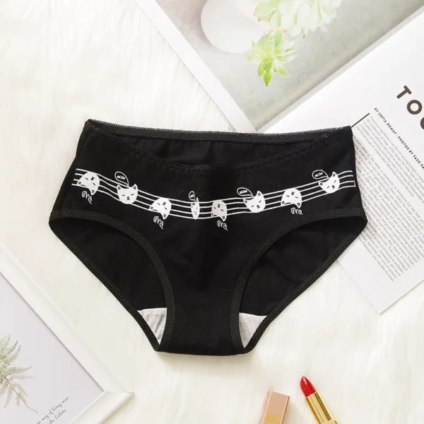 5Pcs/set Cotton Underwear Cute Cartoon Cat Panties for Woman Girl Soft Pantys Plus Size Breathable Briefs Female Sexy Lingerie - Image 2
