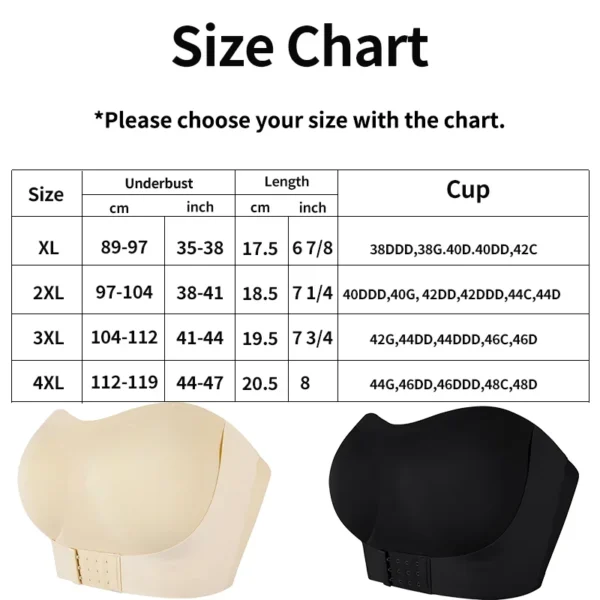 Sexy Push Up Bra For Women Front Closur Plus Size Wireless Padded Lingeries Breathable Anti-slip Brassiere Removable Strap Bras - Image 5