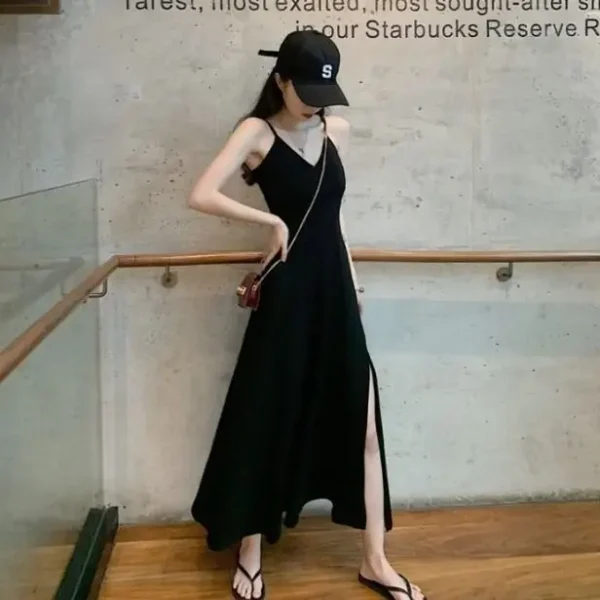 Sexy Sleepwear Women Casual Long Night Dress Sleeveless Nighties V-neck Nightgown Plus Size Home Clothing Nightwear Lingerie - Image 2