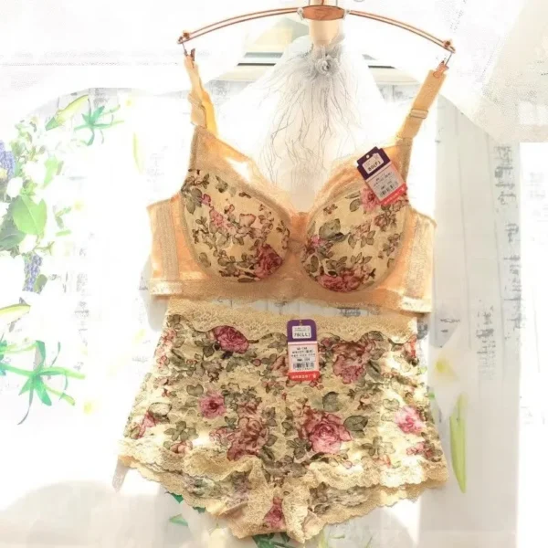 Women's Bra Set Sexy Lace Printed Embroidery Plus Size Full Cup Female Lingerie Suit 34 36 - 48 B C D E F - Image 5