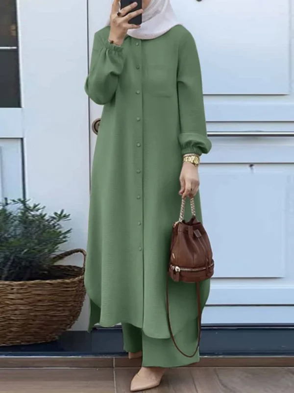 Dress Solid Color Dubai Turkish Muslim Abaya Islamic Jalabiya Dresses Women Ramadan Eid Abayas Caftan Kaftan Elegant Vestidos - Image 3