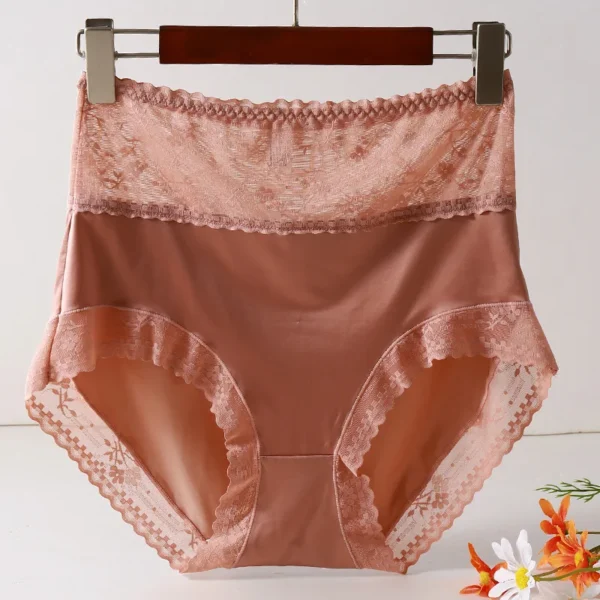 Plus Size Satin Panties Women's New Sexy High Quality Satin Transparent Mesh Women Underwear No Trace Big Briefs Large Sizes - Image 2