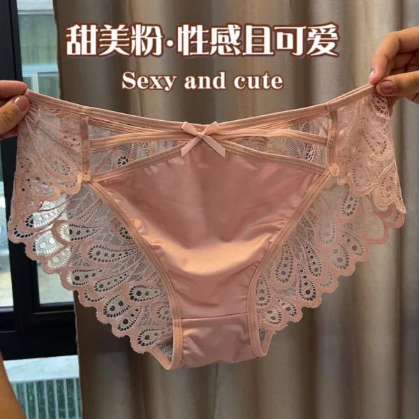 Plus Size Panties Women Lace Sheer Underwear Satin Breathable Comfort for Big Size 100KG with Size Chart - Image 3