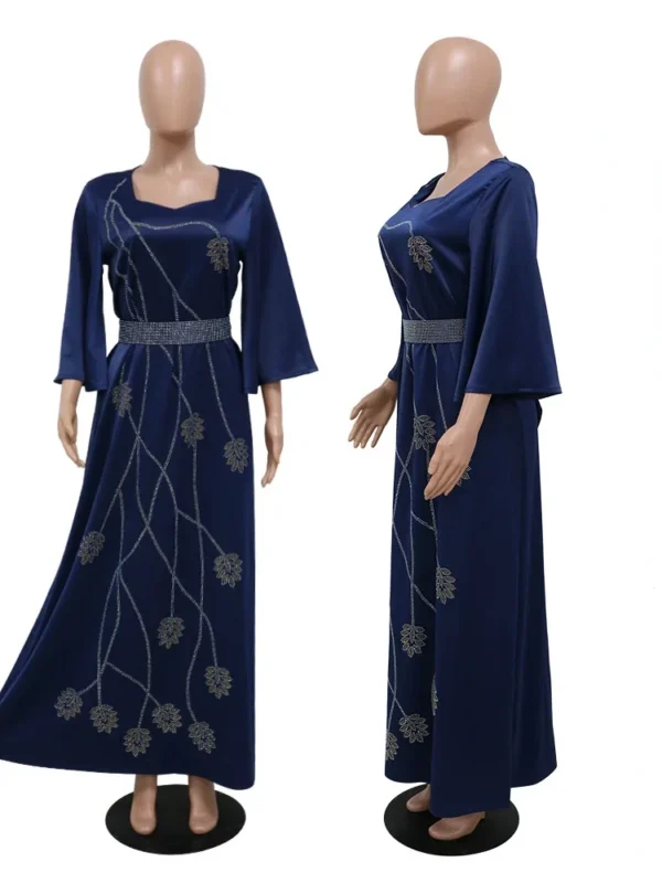 Turkey Muslim Dress Women Abaya Diamond Lace-up Party Dresses Moroccan Kaftan Ensemble Femme Musulmane Hijab Vestidos - Image 6