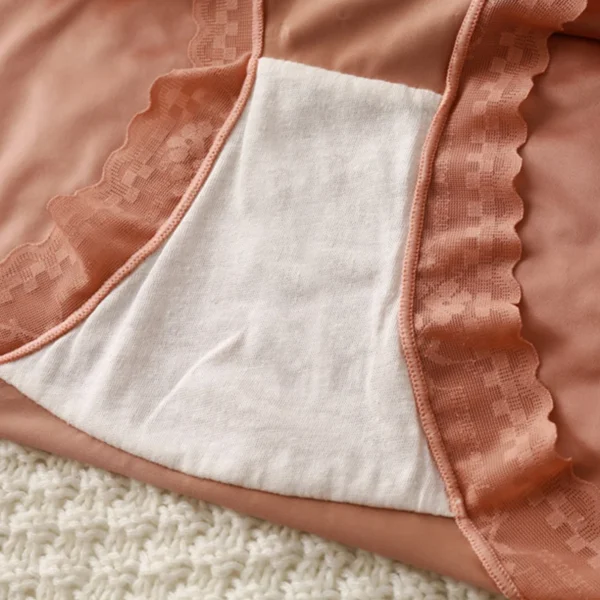 Plus Size Satin Panties Women's New Sexy High Quality Satin Transparent Mesh Women Underwear No Trace Big Briefs Large Sizes - Image 5