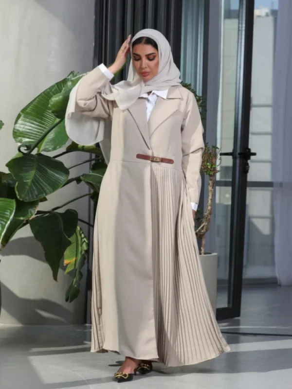 Eid Muslim Party Abaya for Women Ramadan Cardigan Pleated Long Dress Morocco Kaftan Vestidos Largos Dubai Robe Jalabiya 2024 - Image 3